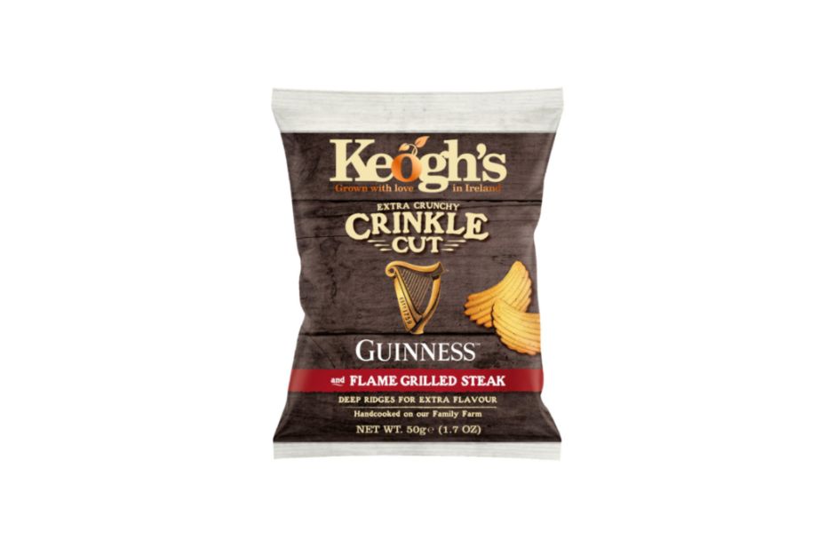 Keoghs Crinkle Cut Crisps Guinness & Flamed Grilled Steak 24 x 50g